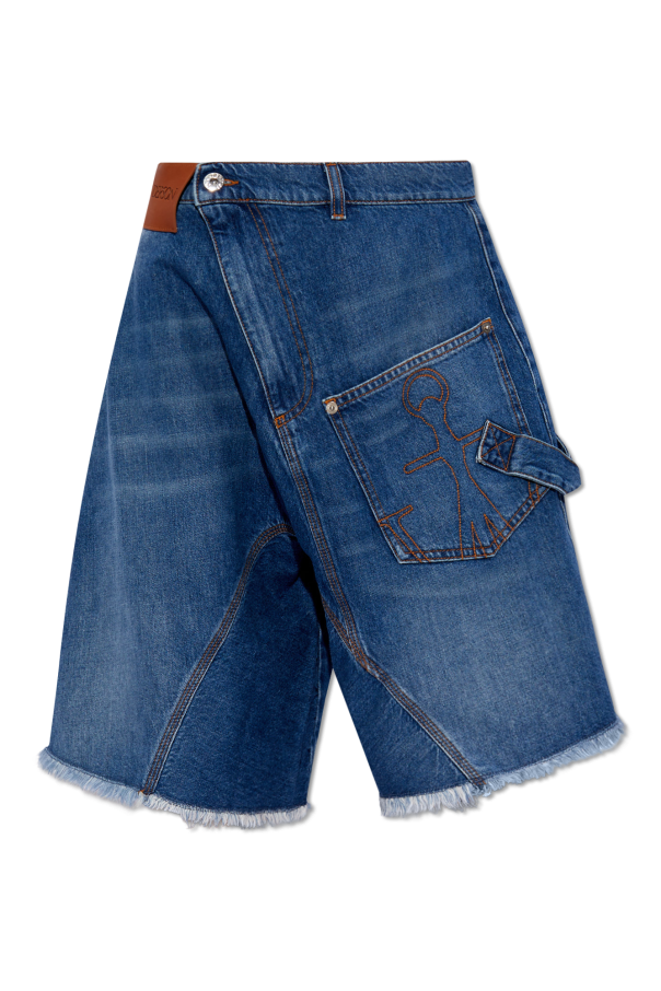 Navy blue Denim shorts with logo JW Anderson - Jeans taglie